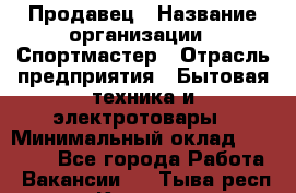 Продавец › Название организации ­ Спортмастер › Отрасль предприятия ­ Бытовая техника и электротовары › Минимальный оклад ­ 23 000 - Все города Работа » Вакансии   . Тыва респ.,Кызыл г.